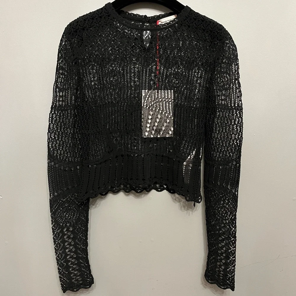 BNWT Alexander McQueen Black Patchwork Lace Top, size M - Picture 7 of 12